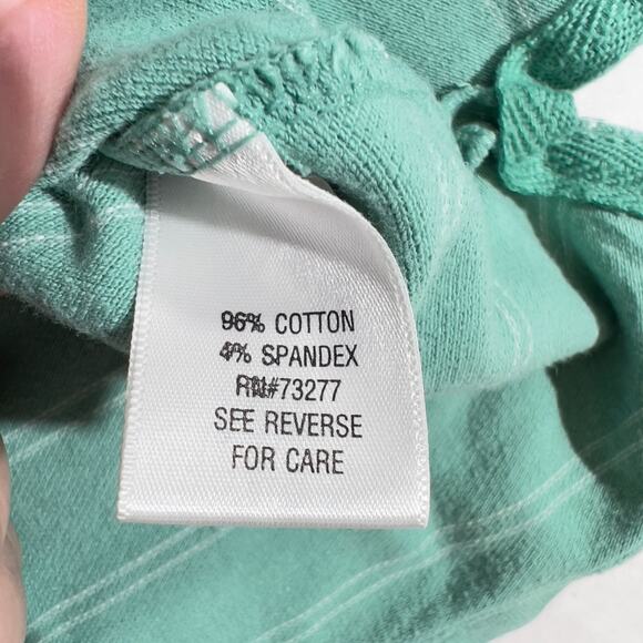 Sonoma Pullover Shirt Woman's Medium 6 Metal Snap Buttons Henley Light Green - Picture 4 of 11